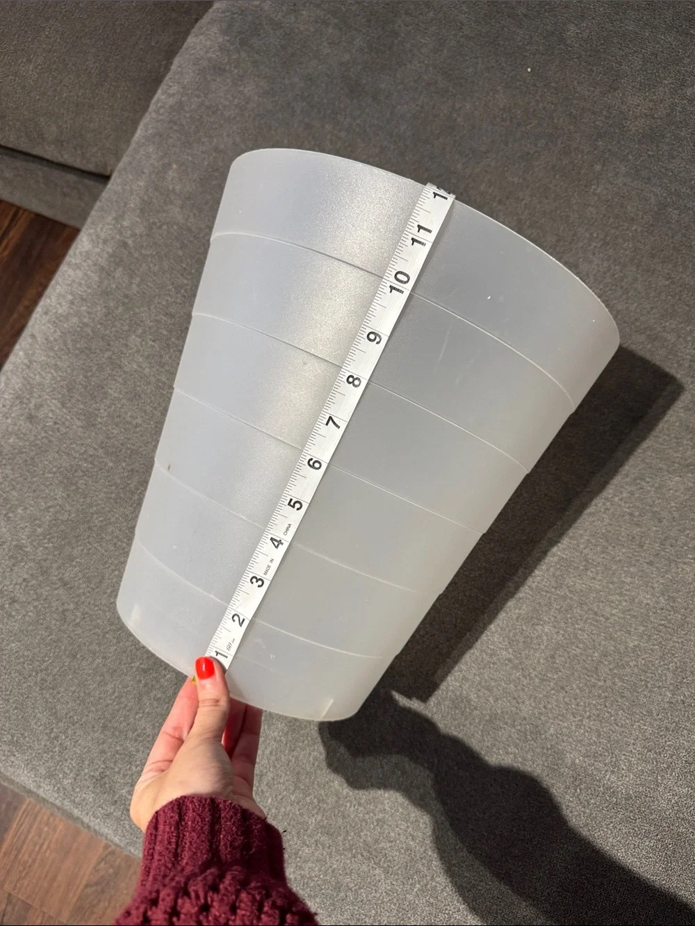 IKEA Frosted White Plastic Wastebasket